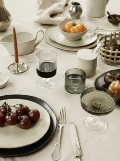 ferm LIVING Glasses<Ripple Champagne Saucers - Set of 2 - Smoked Grey