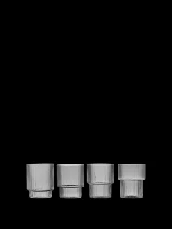 ferm LIVING Glasses<Ripple Glasses - Set of 4 - Smoked Grey