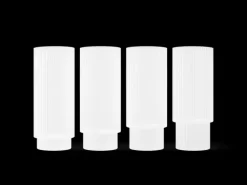 ferm LIVING Glasses<Ripple Long Drink Glasses - Set of 4 - Frosted White