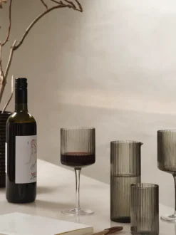 ferm LIVING Carafes<Ripple Milk Jug - Smoked Grey