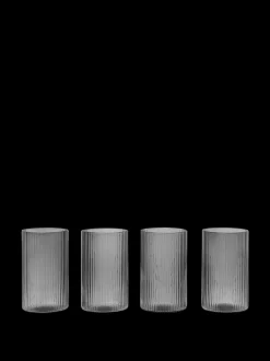 ferm LIVING Glasses<Ripple Verrines - Set of 4 - Smoked Grey