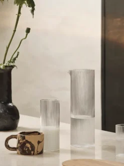 ferm LIVING Carafes<Ripple Water Jug - Clear