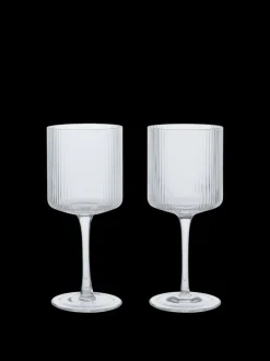 ferm LIVING Glasses<Ripple White Wine Glasses - Set of 2 - Clear