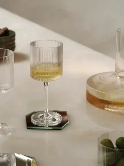 ferm LIVING Glasses<Ripple White Wine Glasses - Set of 2 - Clear