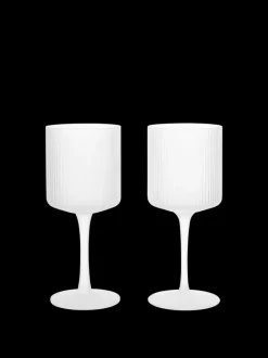 ferm LIVING Glasses<Ripple Wine Glasses - Set of 2 - Frosted White