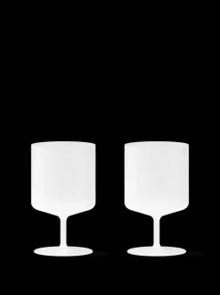 ferm LIVING Glasses<Ripple Wine Glasses - Set of 2 - Frosted White