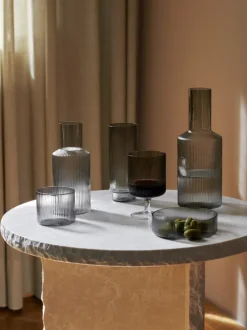 ferm LIVING Glasses<Ripple Wine Glasses - Set of 2 - Smoked Grey