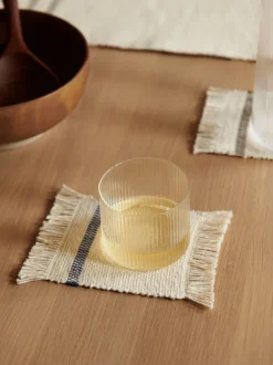ferm LIVING Kitchen Textiles<Savor Coasters - Set of 4 - Off-white/ Blue