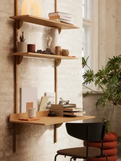 ferm LIVING Tables<Sector Desk - /Brass Natural Oak