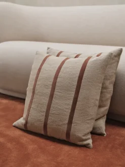 ferm LIVING Cushions<Senti Stripe Cushion - Linen/ Carob Brown