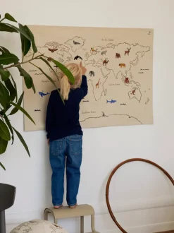 ferm LIVING Accessories|Textiles<The World Textile Map - Off-White