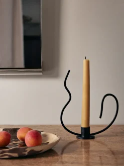 ferm LIVING Candleholders<Valse Candle Holder - Low - Black