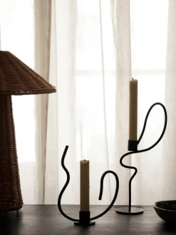ferm LIVING Candleholders<Valse Candle Holder - Tall - Black