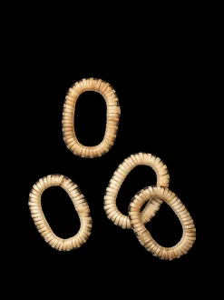 ferm LIVING Kitchen Tools And Utensils<Weave Napkin Rings - Set of 4 - /Black Natural